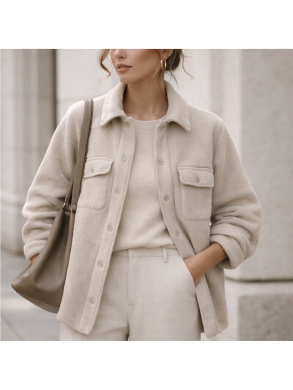 Province of Canada Reverse Cotton Fleece Jacket Quiet Luxury Minimalist S-M